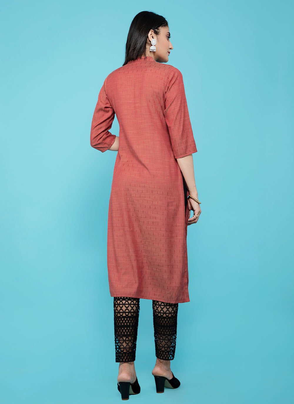 Casual Kurti Cotton Pink Print Kurtis