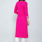 Casual Kurti Cotton Pink Foil Print Kurtis