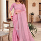 Classic Chiffon Pink Stone Saree