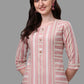 Casual Kurti Cotton Pink Weaving Kurtis