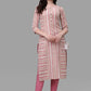 Casual Kurti Cotton Pink Weaving Kurtis