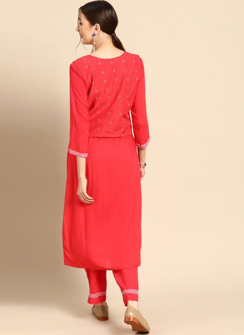 Designer Kurti Rayon Pink Plain Kurtis