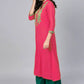 Designer Kurti Rayon Pink Embroidered Kurtis