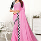 Contemporary Georgette Pink Plain Saree