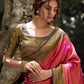 Contemporary Kanjivaram Silk Pink Woven Saree