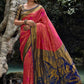 Contemporary Kanjivaram Silk Pink Woven Saree