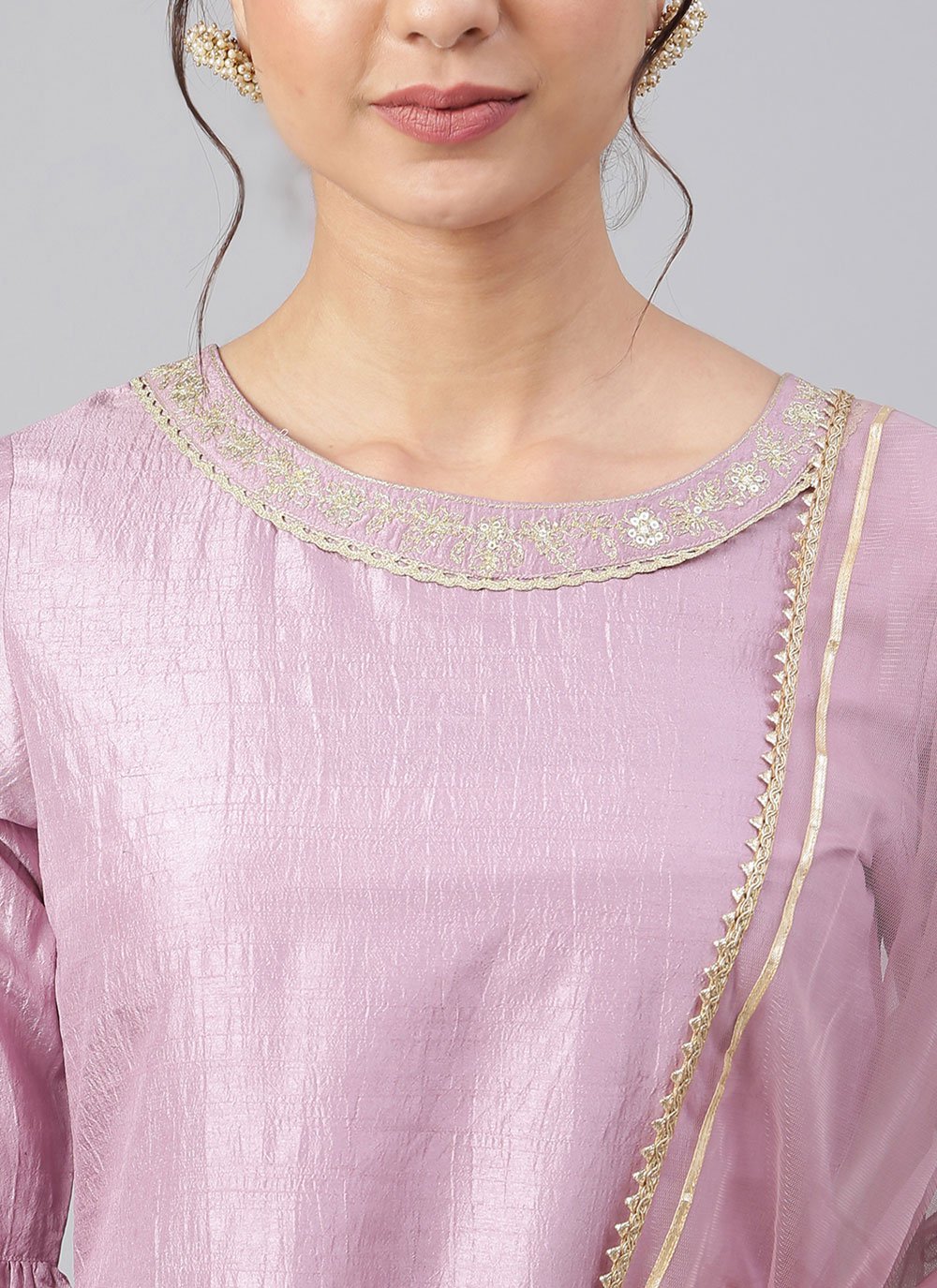 Straight Salwar Suit Poly Silk Pink Plain Salwar Kameez