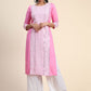 Designer Kurti Rayon Pink Embroidered Kurtis