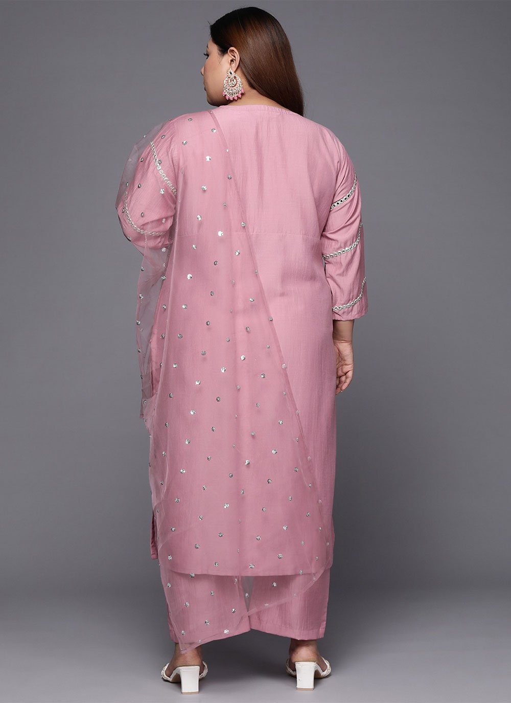 Designer Kurti Silk Pink Embroidered Kurtis