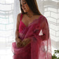 Trendy Saree Organza Pink Digital Print Saree