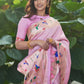 Trendy Saree Silk Pink Floral Patch Saree