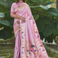 Trendy Saree Silk Pink Floral Patch Saree