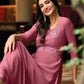 Designer Gown Georgette Pink Embroidered Gown
