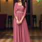 Designer Gown Georgette Pink Embroidered Gown