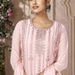 Straight Salwar Suit Georgette Pink Embroidered Salwar Kameez