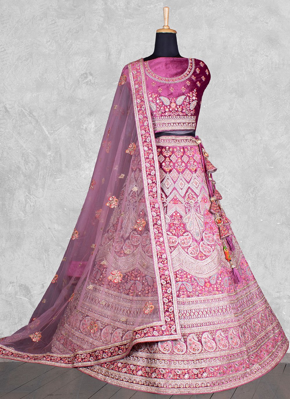 Lehenga Choli Georgette Pink Embroidered Lehenga Choli