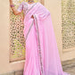 Classic Georgette Pink Embroidered Saree