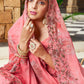 Palazzo Salwar Suit Georgette Pink Buttons Salwar Kameez