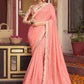 Contemporary Silk Pink Foil Print Saree