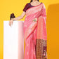 Classic Handloom Silk Pink Woven Saree