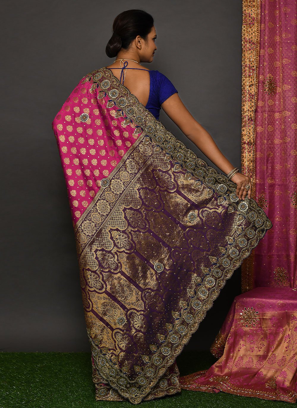 Classic Kanjivaram Silk Pink Hand Work Saree