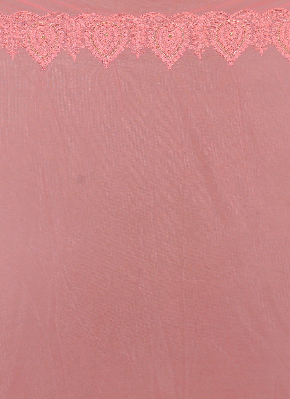 Designer Net Pink Embroidered Saree