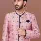 Indo Western Jacquard Pink Fancy Work Mens