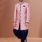 Indo Western Jacquard Pink Fancy Work Mens
