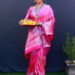 Trendy Saree Kanchipuram Silk Pink Jacquard Work Saree