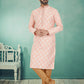 Kurta Pyjama Jacquard Silk Pink Jacquard Work Mens
