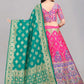 Lehenga Choli Banarasi Silk Jacquard Pink Jacquard Work Lehenga Choli