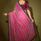 Classic Georgette Pink Foil Print Saree