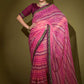 Classic Georgette Pink Foil Print Saree