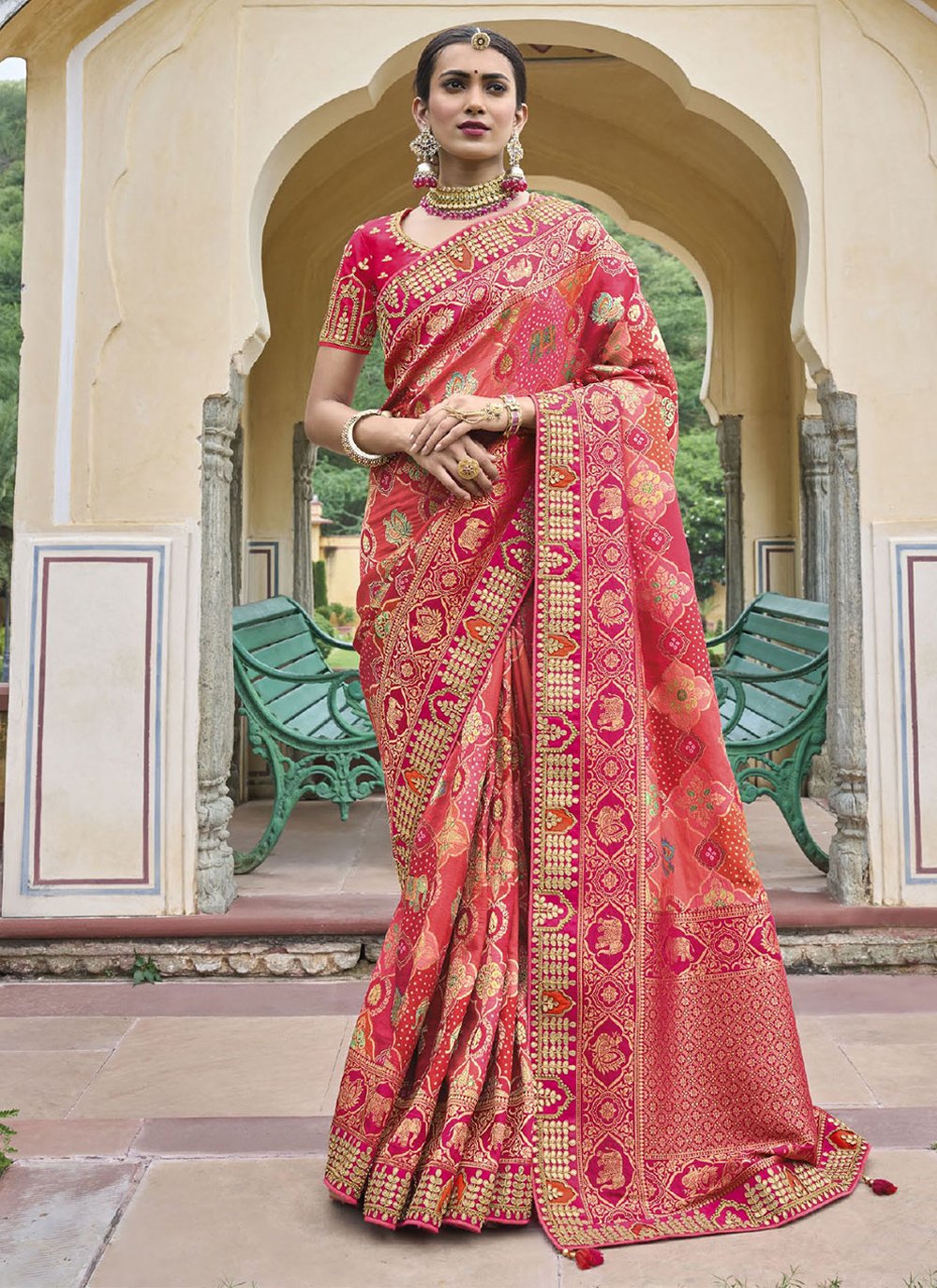 Contemporary Silk Pink Embroidered Saree