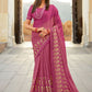 Contemporary Georgette Pink Lace Saree