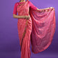 Classic Satin Pink Lace Saree