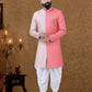Dhoti Kurta Lucknowi Pink Fancy Work Mens
