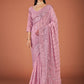 Contemporary Georgette Pink Lucknowi Work Saree
