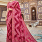 Contemporary Organza Pure Dola Pink Lace Saree