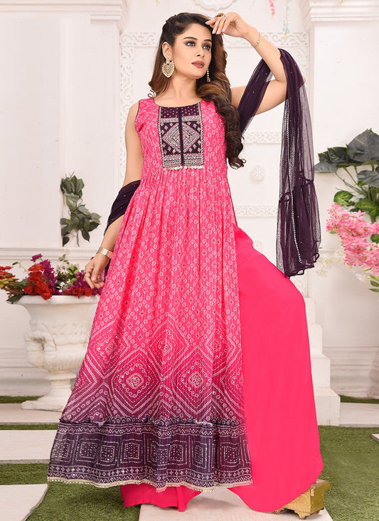 Salwar Suit Georgette Pink Embroidered Salwar Kameez