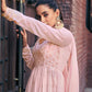 Palazzo Salwar Suit Georgette Pink Embroidered Salwar Kameez