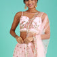 A Line Lehenga Net Pink Embroidered Lehenga Choli