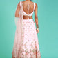 A Line Lehenga Net Pink Embroidered Lehenga Choli