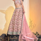 A Line Lehenga Net Pink Hand Work Lehenga Choli