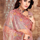 Classic Net Pink Embroidered Saree