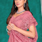 Contemporary Net Pink Embroidered Saree
