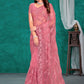 Contemporary Net Pink Embroidered Saree