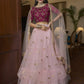 A Line Lehenga Net Pink Embroidered Lehenga Choli