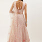 A Line Lehenga Net Pink Embroidered Lehenga Choli