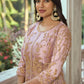 Salwar Suit Net Pink Embroidered Salwar Kameez